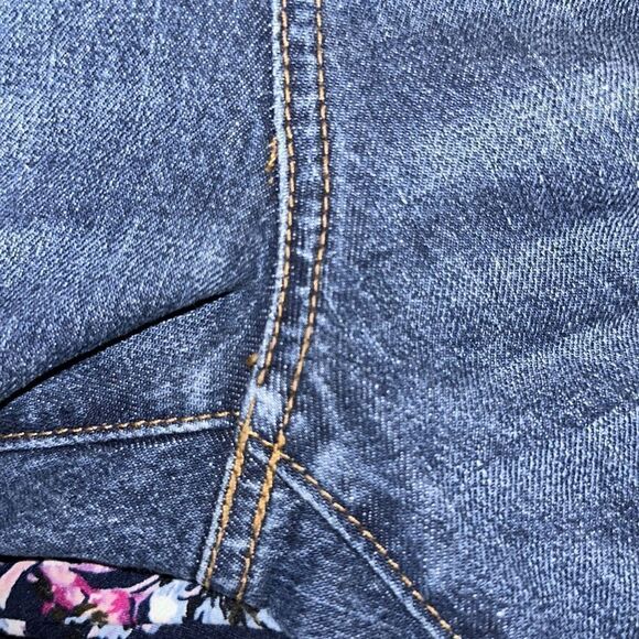 LOFT 14/32 Vintage Dark Blue Wash The Straight Crop Distressed Jeans - Picture 14 of 16